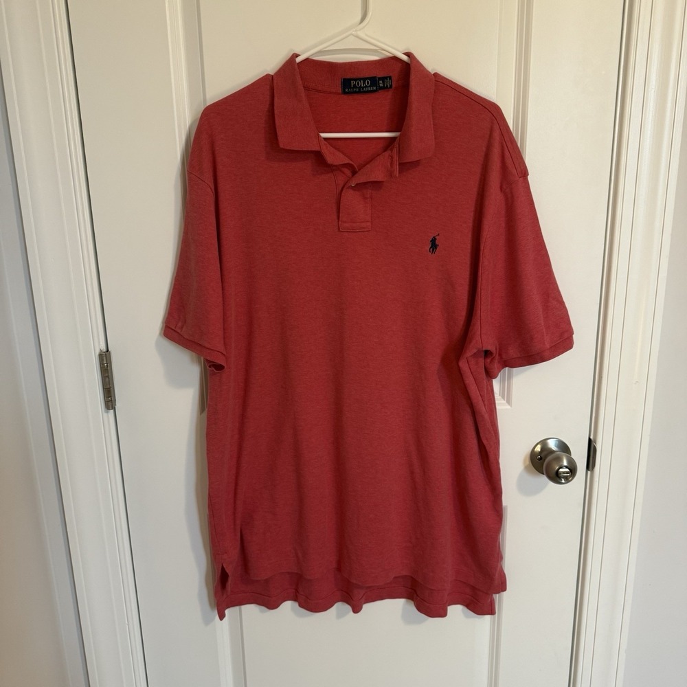 Polo Ralph Lauren Polo Shirt Mens Size XL Light Red Short Sleeve Casual Pony